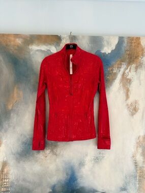 Red Foil Lululemon Define Women's Zip-Front Jacket Size 4 Manifesto
